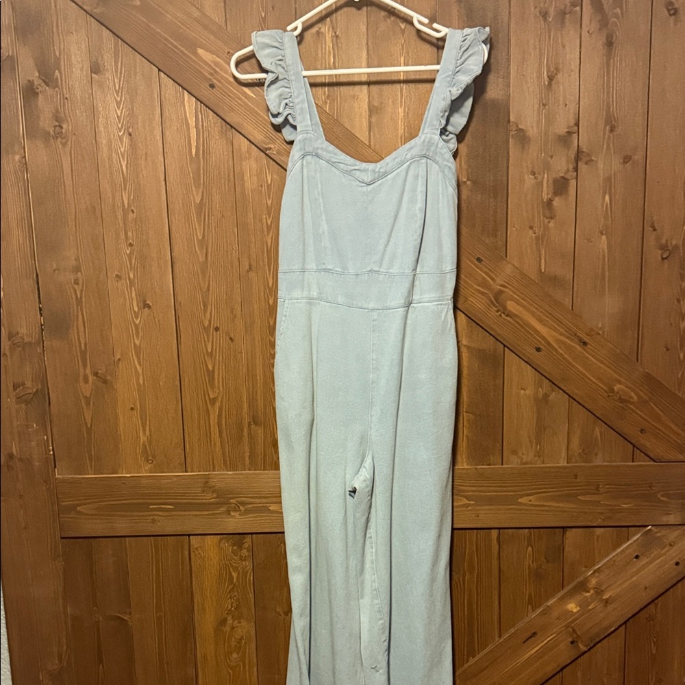 Baltic Born Sky Blue Ruffled Jumpsuit
